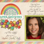 Rainbow garden party invitation