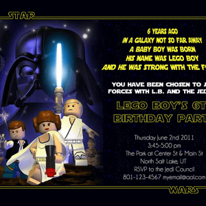 Lego Star Wars birthday party invitation