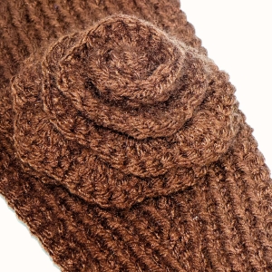 Knit Ear Warmer Pattern with Flower Crochet
