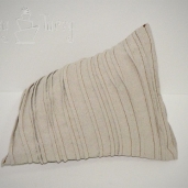 Drop cloth pleated triangle pillow