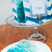 Blue Chevron Ombre birthday cake