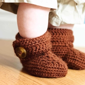 Crochet wrap around button baby boots- girls and boys