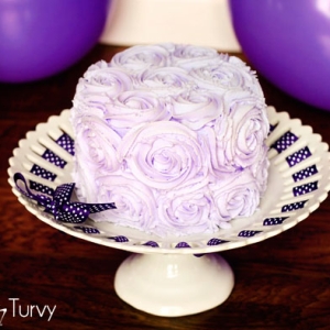 Purple Rosette Smash Cake