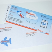 Airplane baby shower boarding pass invitations