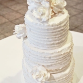Vintage Rose Ruffled Wedding Cake