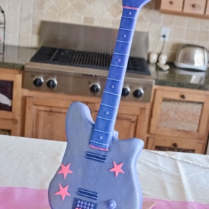 barbie standing guitar cake