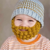 Crochet Bobble Beard pattern - multiple sizes