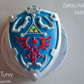 Legend of Zelda Hylian Shield sweet 16 birthday cake
