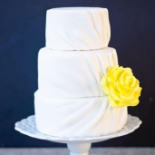Mini Pleated Fondant Wedding Cake