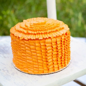 Orange Ruffled Smash Cake