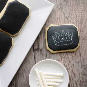 Chalkboard cookies with edible chalk