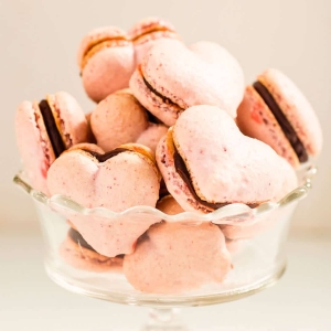 Pink Raspberry Chocolate Macarons - plus 12 sweet valentines treats