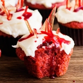 Edible Bloody Broken Glass Red Velvet Cupcakes