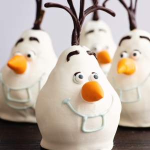 Frozen Olaf Chocolate covered Caramel Pears