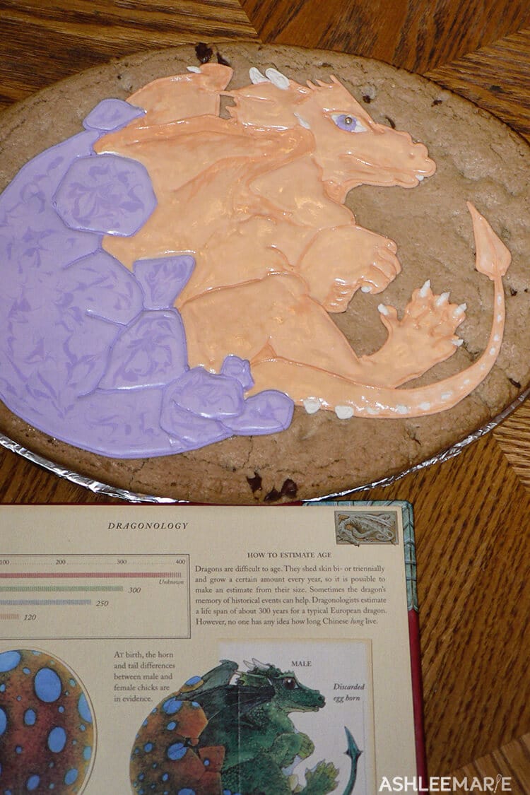 baby dragon cookie cake