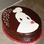 chocolate ganache bridal shower cake