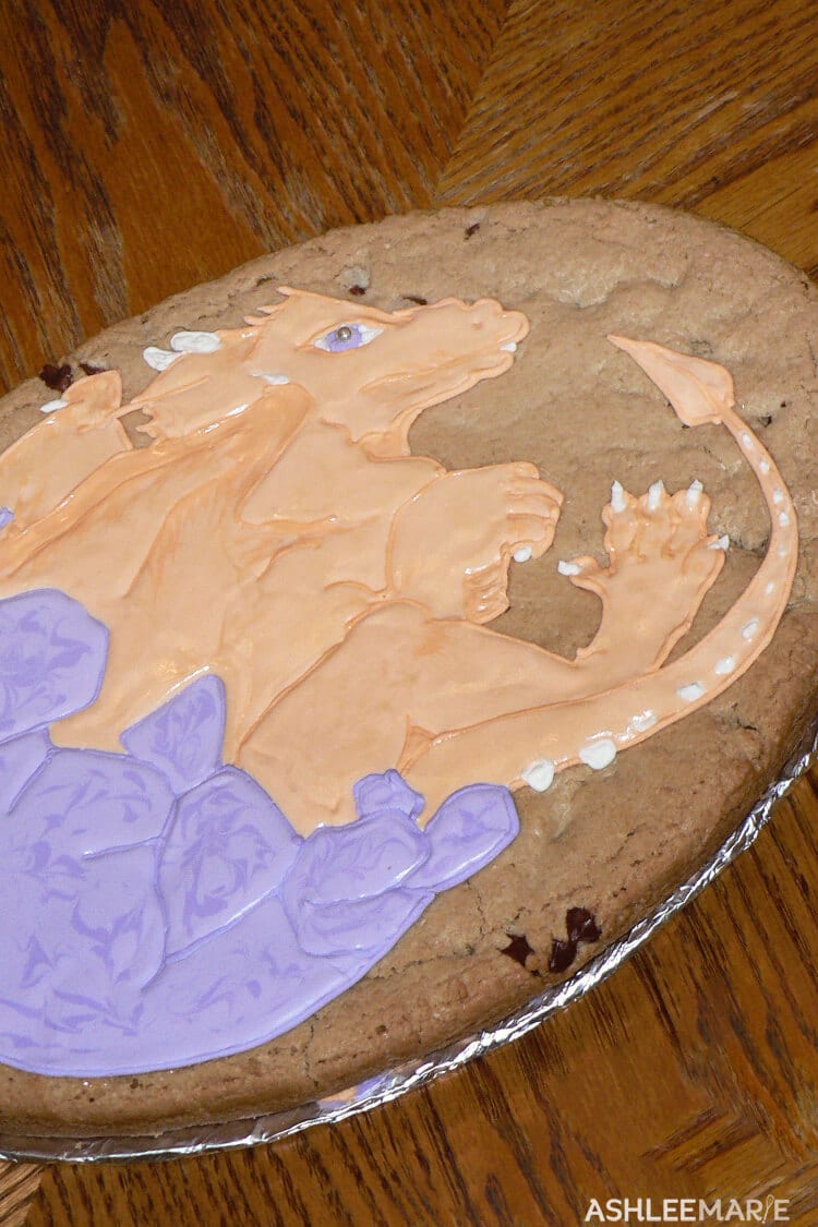 royal icing dragon cookie cake