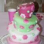 topsy turvy 1st birthday cake