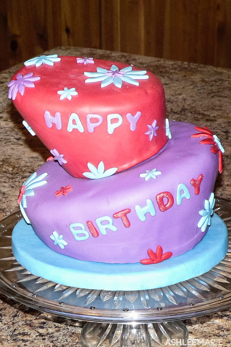 topsy turvy birthday cake