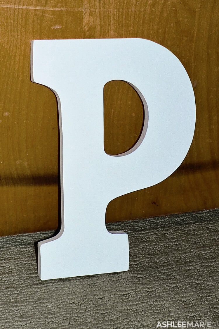 wooden initial