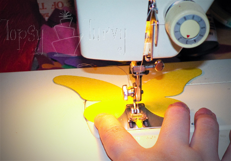 rainbow garden birthday party garland butterfly tutorial construction paper sewing machine