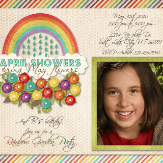 Rainbow garden party invitation