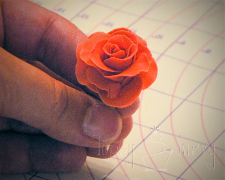fondant rose tutorial petal layer 3 done