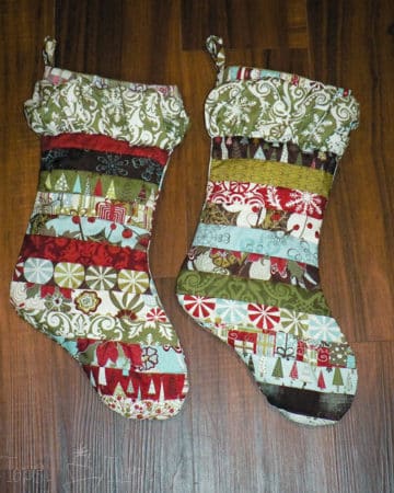 finished quilted ruffled stocking