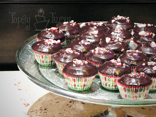 glass cake stand antique mercury glass mini peppermint marshmallow chocolate cupcakes