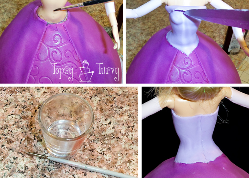 Princess Rapunzel barbie birthday cake tutorial bodice