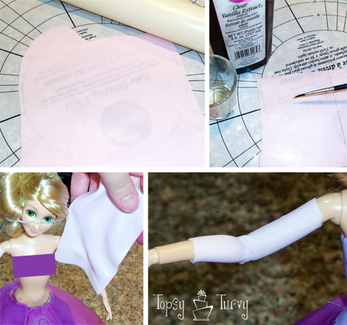 Princess Rapunzel barbie birthday cake tutorial sleeves
