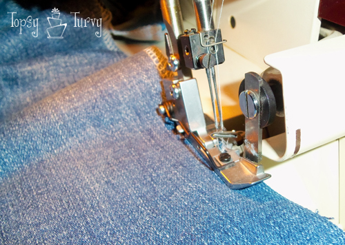 bootcut to skinny jean makeover upcycled serger