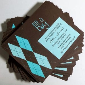 Argyle baby shower invitation tutorial