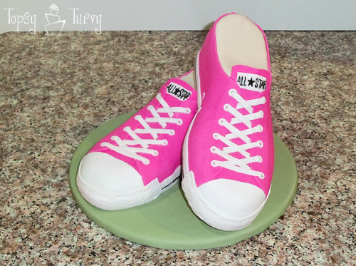 fondant cake converse shoes carved