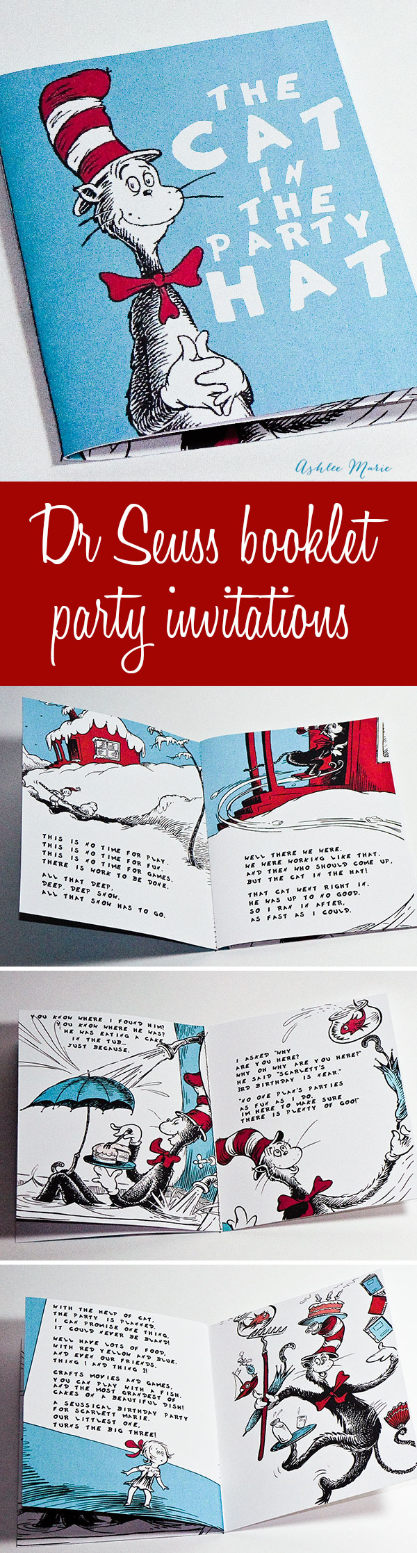 A fun booklet invitation for a Dr Seuss party - how I did it and instructions to create your own.