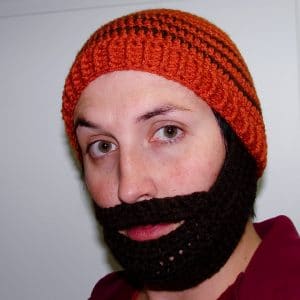 Crochet beard beanie