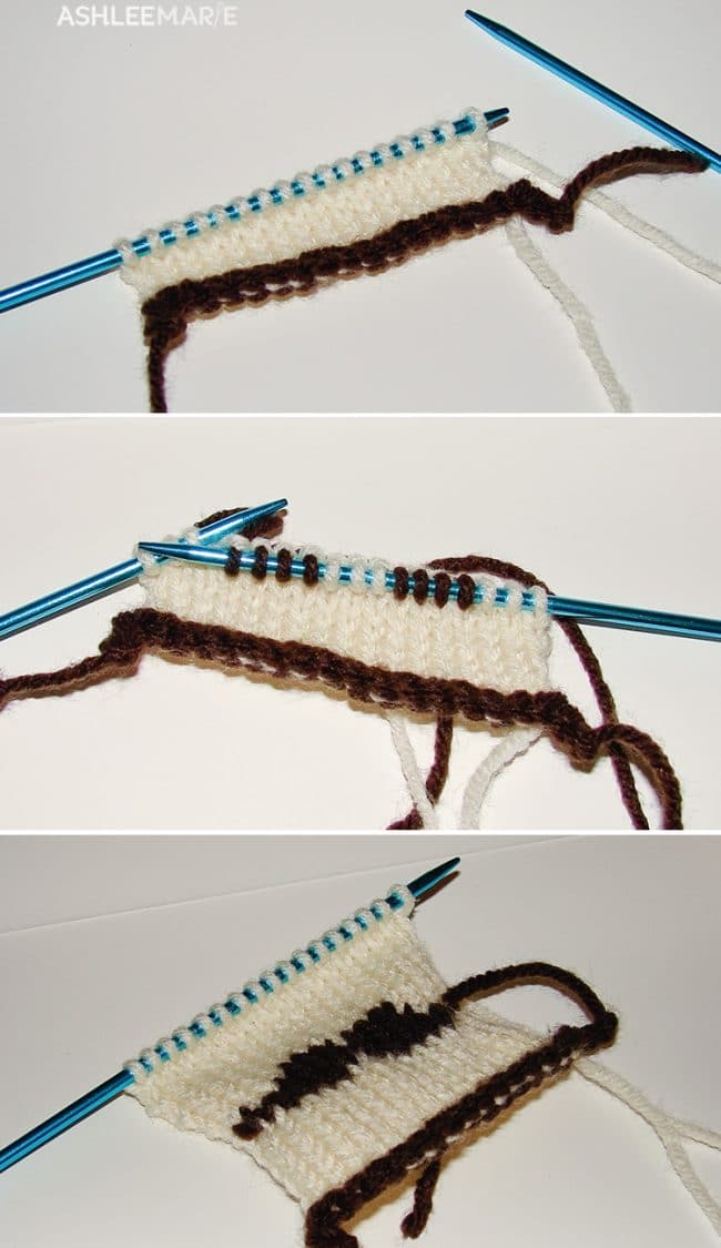 knit the moustache pattern