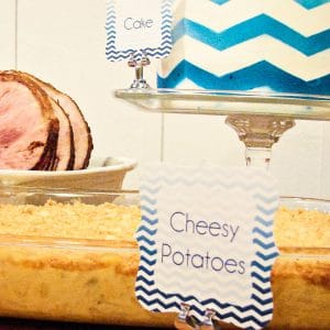 Blue chevron ombre birthday party