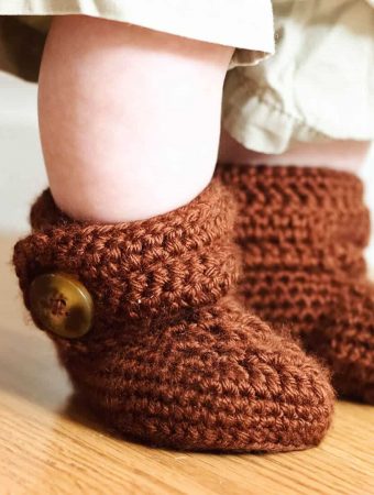 crochet wrap button baby boots for girls and boys