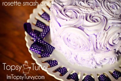 purple-rosette-smash-cake