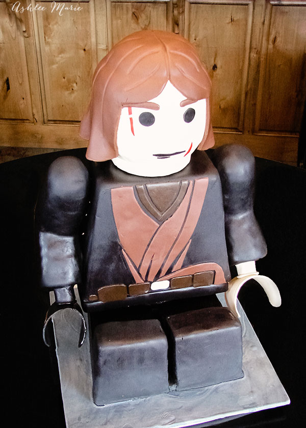 Sitting Lego Anakin Skywalker Carved Birthday Cake
