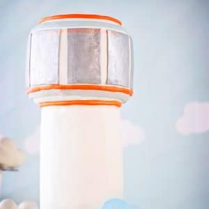 Airplane baby shower control tower cake