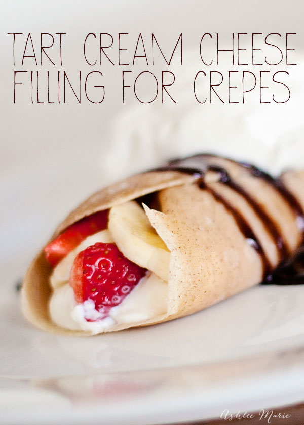 Sweet crepes are one of my favorite foods, and this tart cream cheese filling is simply perfection with any crepe recipe