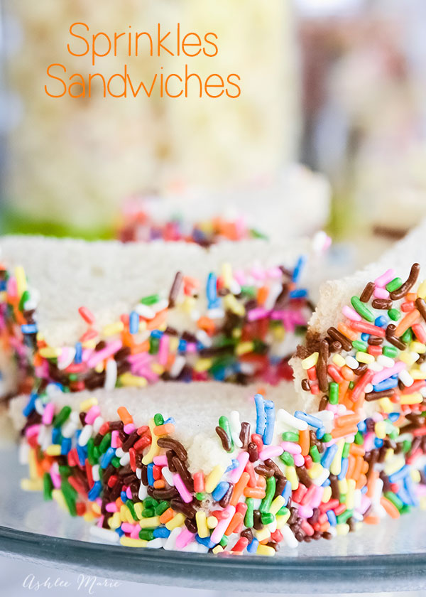 kids think that sprinkles are magical so sprinkles sandwiches are perfect for parties