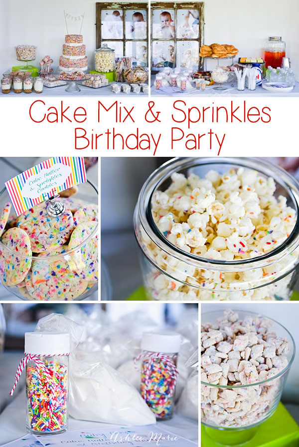 this Cake mix and sprinkles first birthday party was a huge hit, and a colorful one