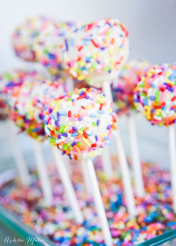 These cake mix and sprinkles truffles are easy to make and so fun!  Sprinkles make everything better