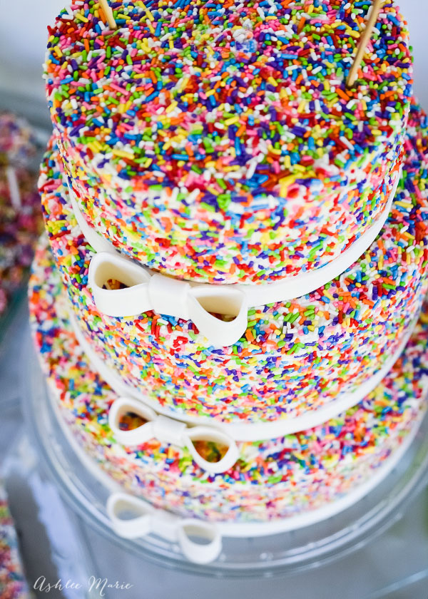 It's easy to make your own Sprinkles Cake, fresh buttercream and sprinkles