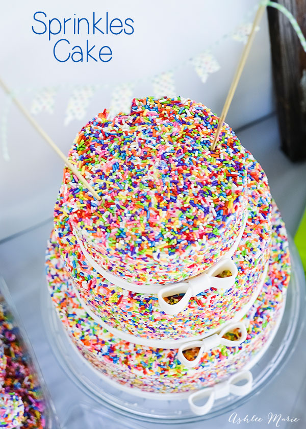 a Sprinkles covered Cake is fun, bright and perfect for birthday parties