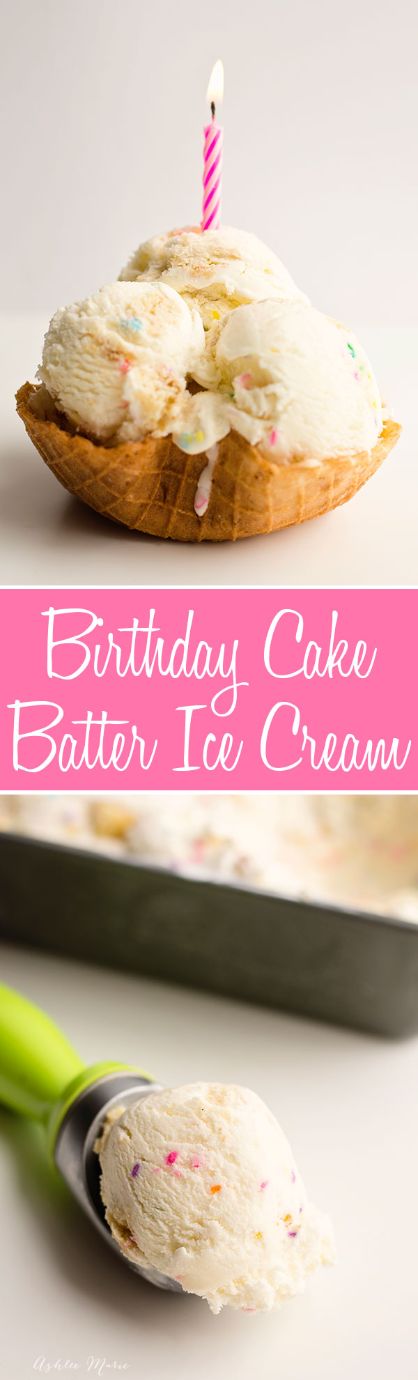 one of my favorite ice cream flavors is cake batter ice cream, made with dry cake mix and mixed with pieces of white cake and sprinkles it is always a hit