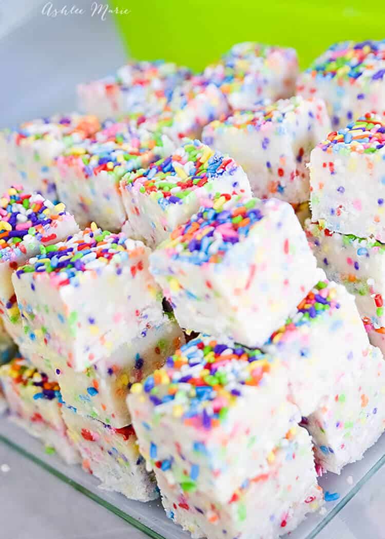 Cake Mix and Sprinkles easy and delicious fudge